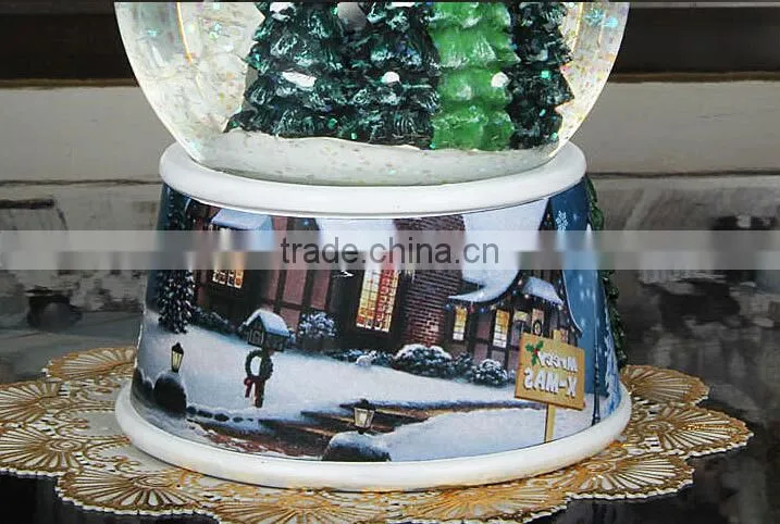 Polyresin Christmas Snow globe decoration snow globe with Music Box