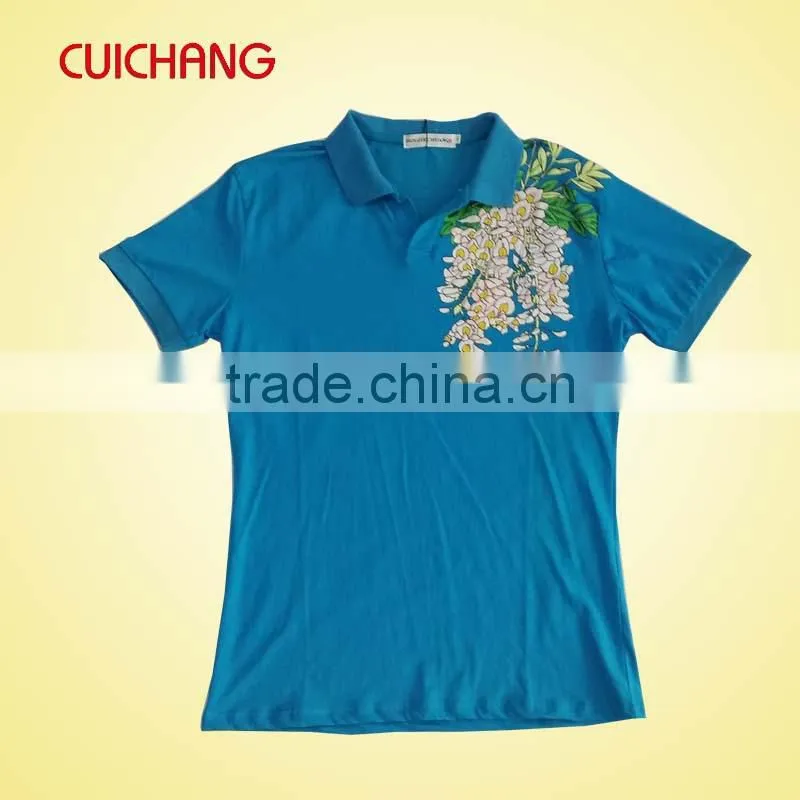 wholesale heat transfer/silk screen print polyester/cotton custom design jersey polo shirts MQF-072