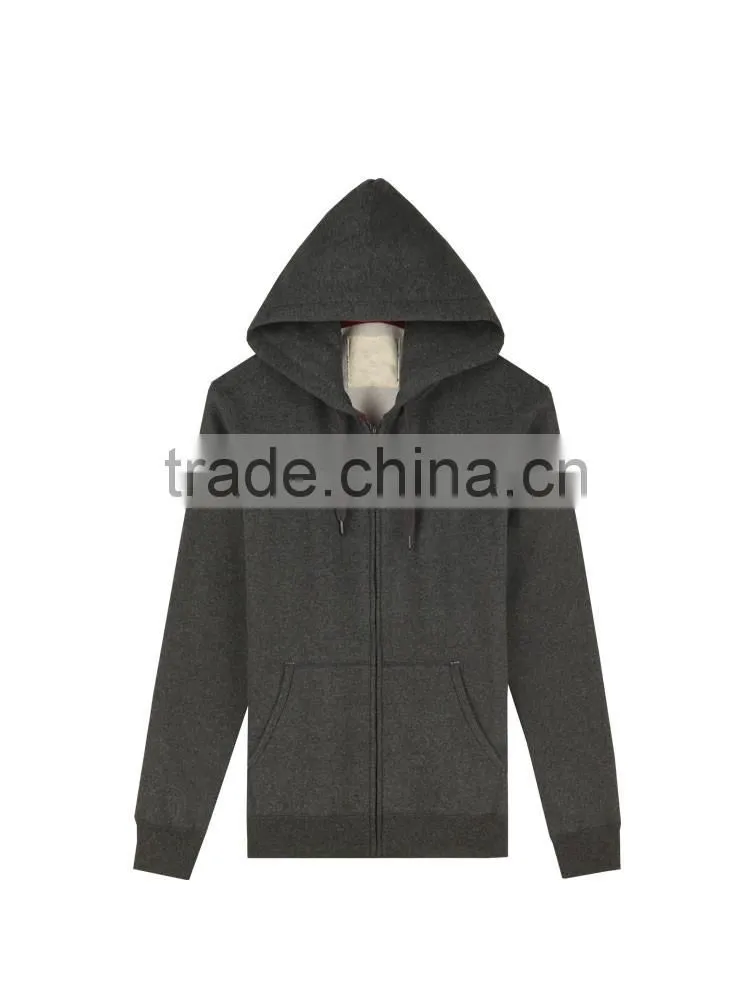 No Pockets Plain Slim Fit Wholesale Zip Hoodies