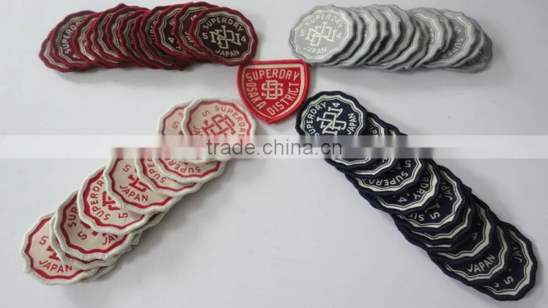 China factory custom embroidery letter patches woven label patch for cloth