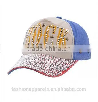 Custom 100% Polyester Printed Rock Contrast Color Baseball cap 5 Panels
