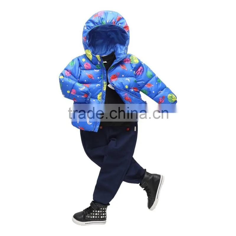 manufacture customize girls kids designer winter nice printing cotton padded jackets