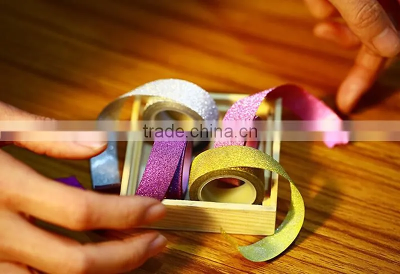 Multicolor paper tape customizable glitter paper tape different size decorative tape
