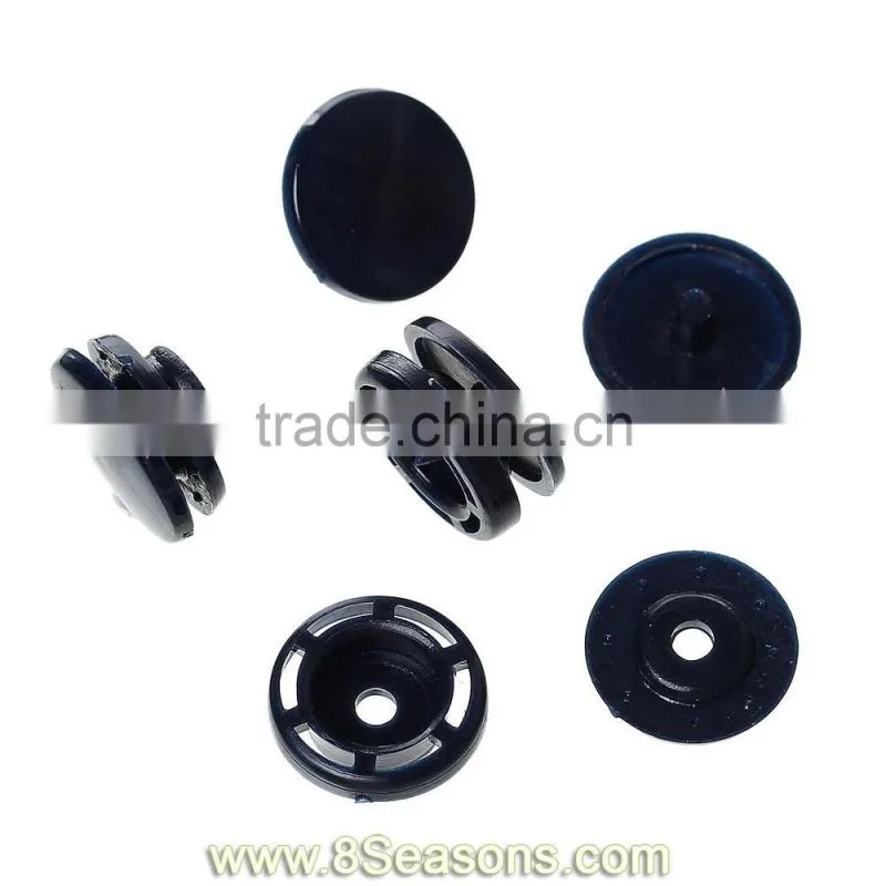 Resin Snap Fastener Set Buttons Scrapbooking Round Navy Blue 11mm x 4mm 12mm x 4mm 12mm x 6mm 12mm x 6mm,300Sets,8seasons