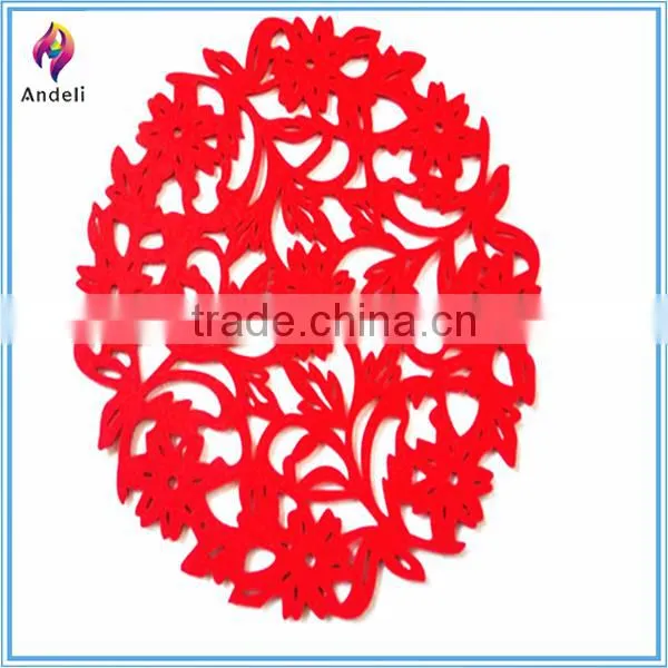 Laser cutting wholesale felt placemats with flower