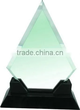 Factory Wholesale Customized Engraving Crystal Glass Trophy For Wooden base trophy KC-010