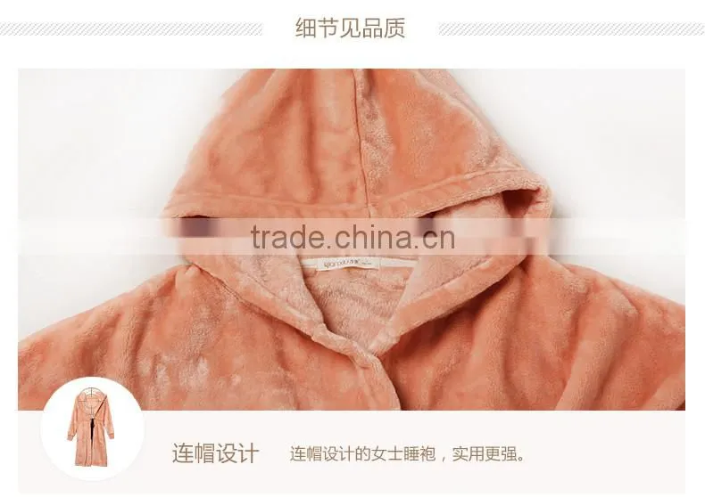 New Arrival Qianxiu Wholesale Cheap Female Elegant Gray Comfort Hoodies Flannel Pajamas