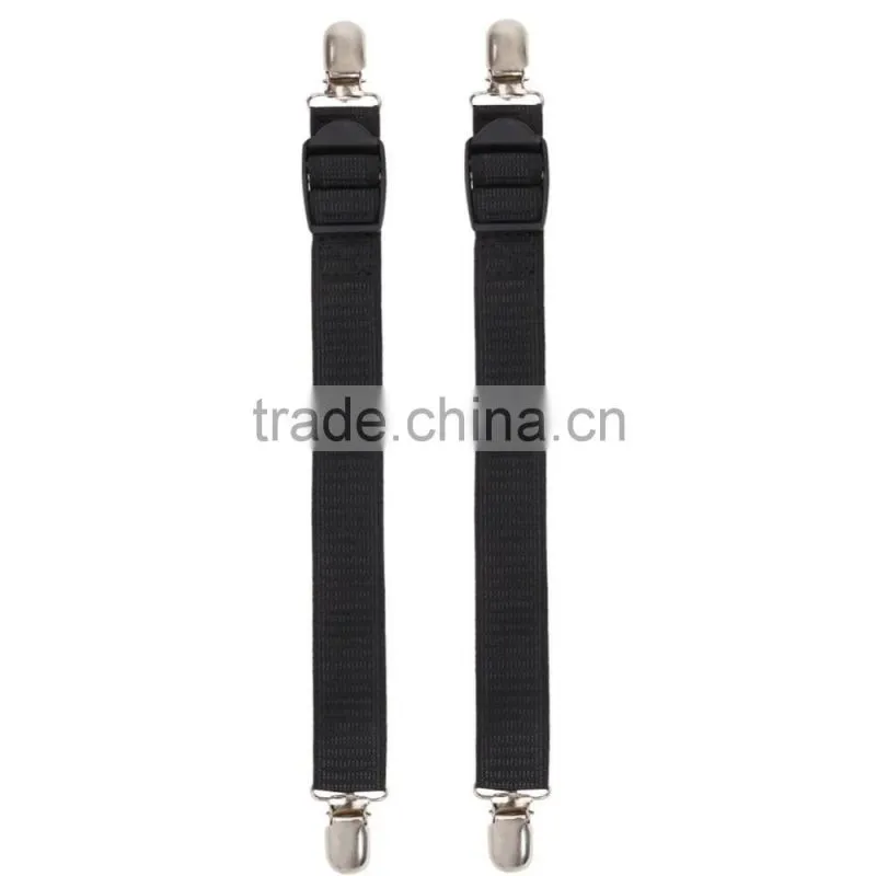 Straight,Stirrup,Y Style Shirt Stays Shirt Holders with Locking Clamps- Black 4pack