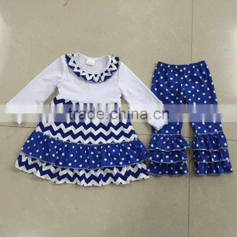children's boutique fall clothing set polka dots red dress stripe ruffle pants holiday baby girl clothing outfit