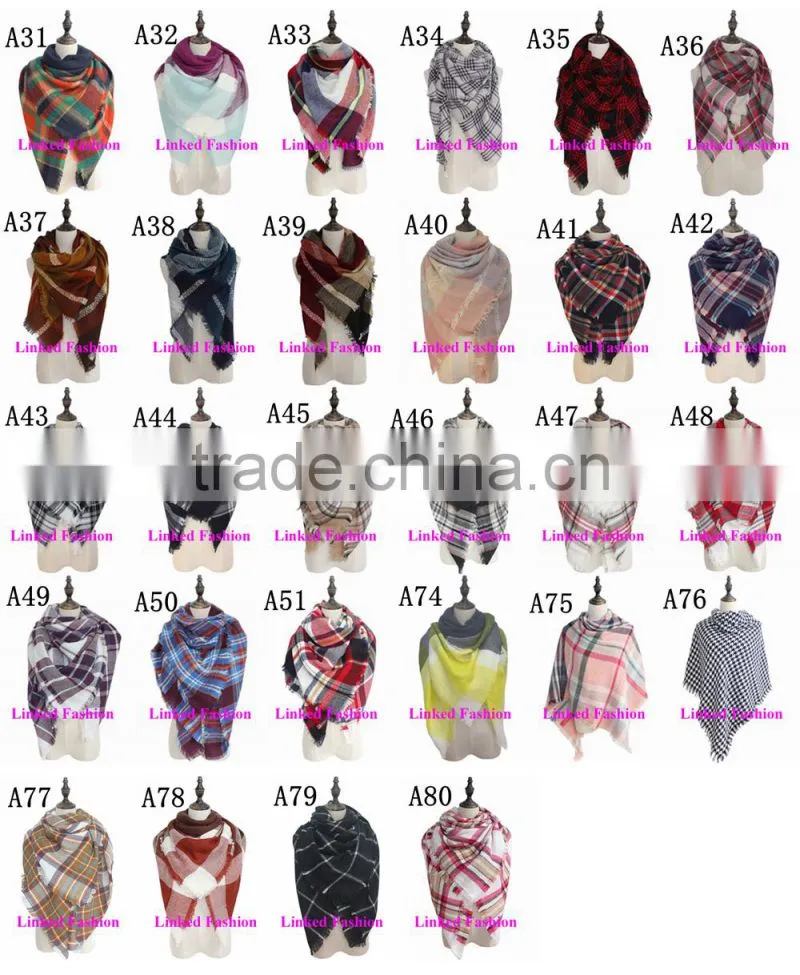 hot selling Plaid Women's tartan Infinity Scarf