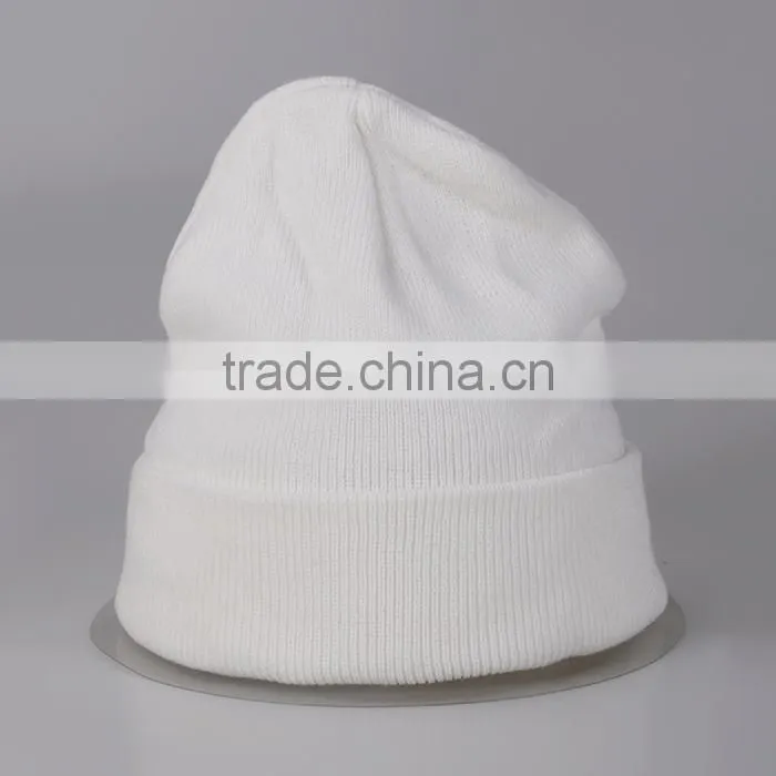 Wholesale Custom Winter Funky Free Polyester Fabric Knitted Beanie