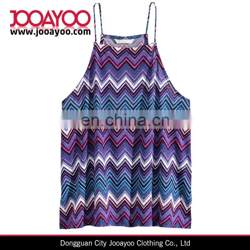 Narrow Shoulder Straps Yarn Dyed Tank Top Wide-cut Camisole Top