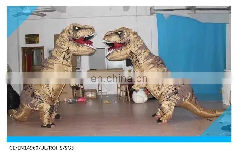 realistic dinosaur mascot costume/walking with dinosaur costume/inflatable dinosaur costume