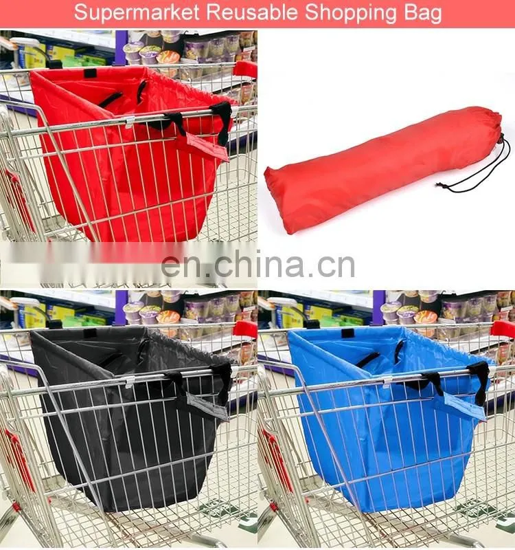 Foldable trolley cart supermarket shopping bags, multifunctional reusable shopping cart bags