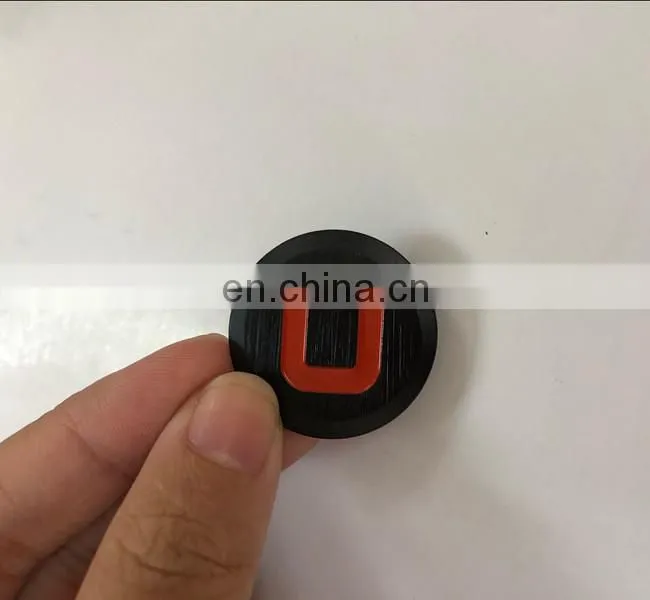 High quality aluminum brushed recessed logo label with red color filled