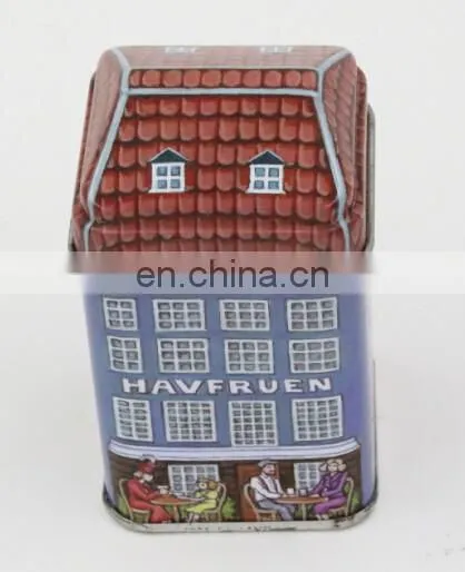 Small Square House Tea Cookie Coffee Tin Can