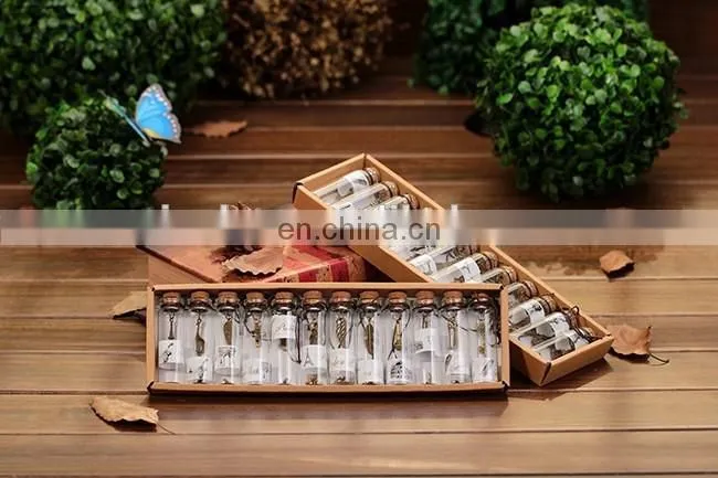 antique metal pendant charms wishing bottle cork creative mini glass bottle with charms