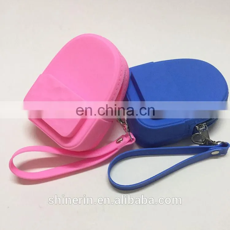 Women'Promotion Gift Silicone Coin Bag Young Ladies Wallet Creative small backpack coin purse