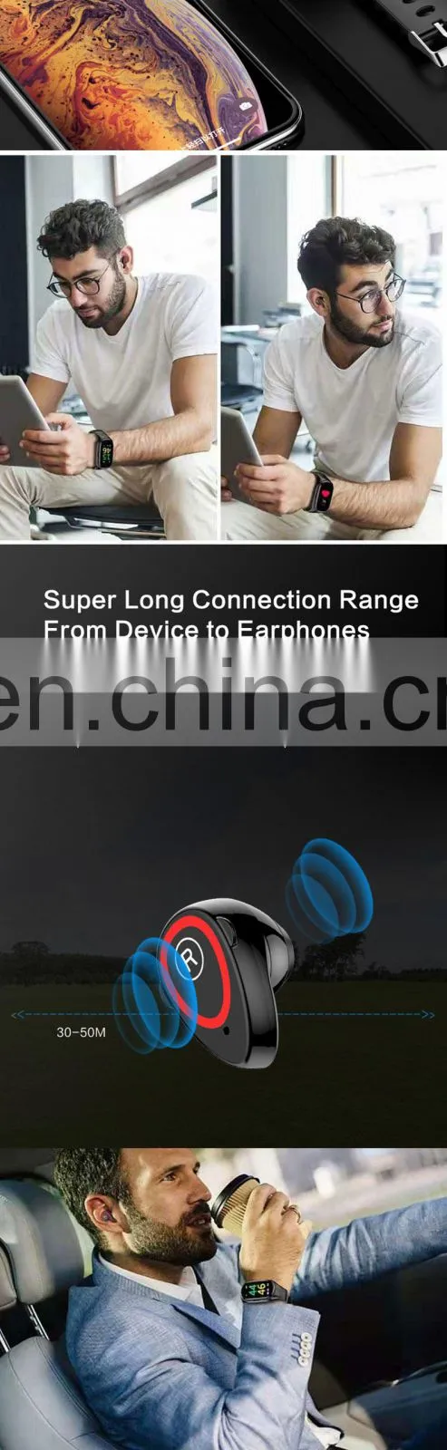 feixin New 2020 headset multifunctional 2 In 1 smart watch Factory wholesale digital watch new products