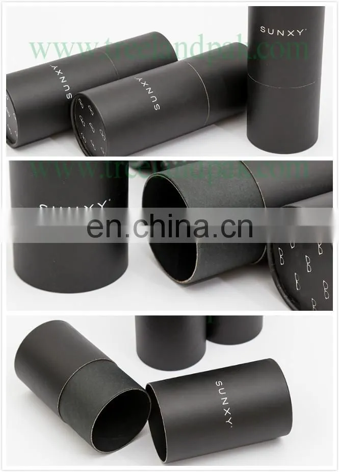Customized Fancy Black Cylindrical Cardboard Boxes