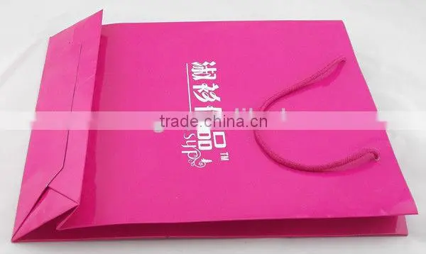 2015 new design cheap custom shopping paper bag with handle, in machine price