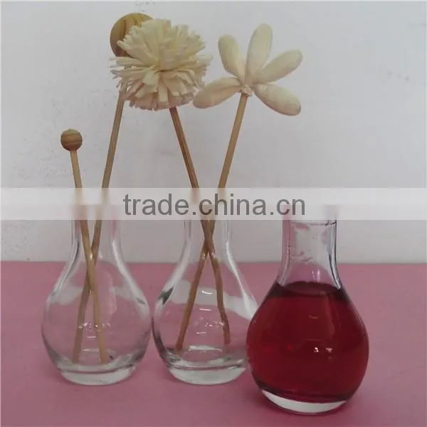 bowling shaped mini clear glass vase