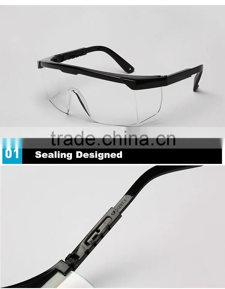 New 2016 black frame trendy glasses clear HD vision safety work glasses painting printing anti-splash goggles against radiation