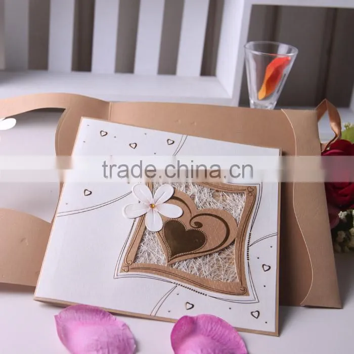 High Quality Fancy Luxury Laser Engrave Wedding Invitation Cards