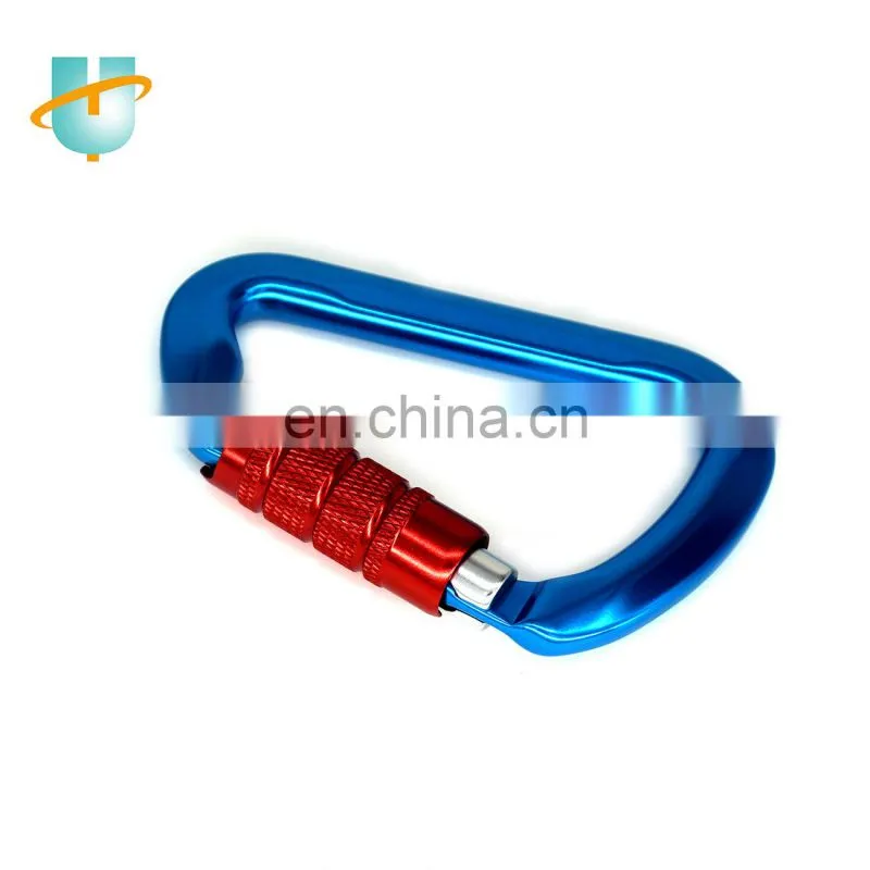 Colorful 59mm D shape aluminum carabiner clip keychain climbing rock climbing carabiner for camping hiking outdoor
