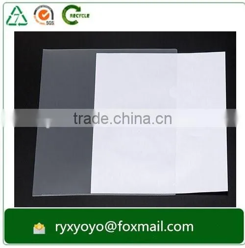 factory wholesale a4 transparent hard plastic pp L shape clear file folder