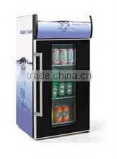 ETL, CE, RoHS,SAA certificated Single glass door mini refrigerator showcase,display cooler
