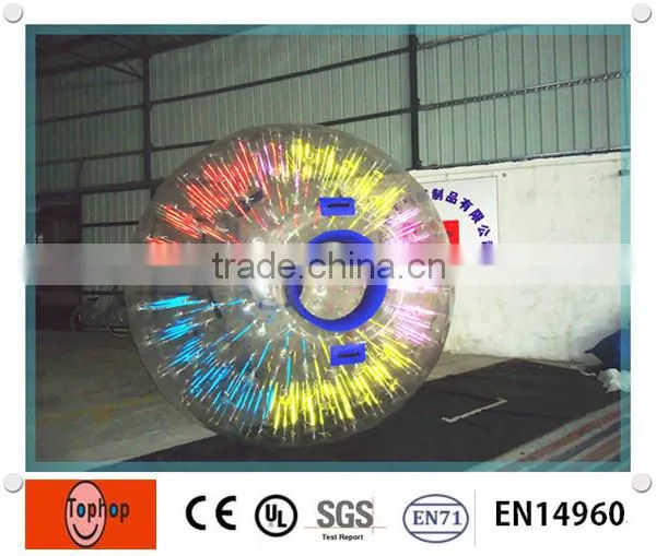 1.0mm TPU/PVC high quality colorful inflatable light zorb ball