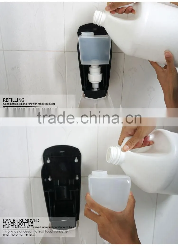 Colorful plastic hand wash liquid dispenser 500ml refill shower head shampoo soap dispenser YK2560