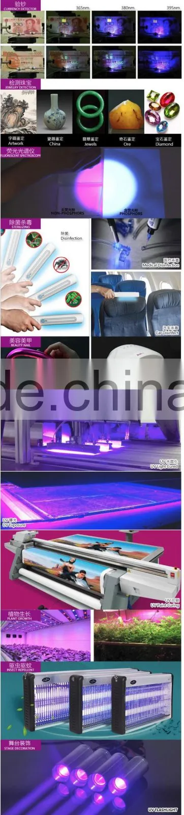 UVLED 3535 1w uv led 365nm uv light source with CE rohs WHOLSALE price