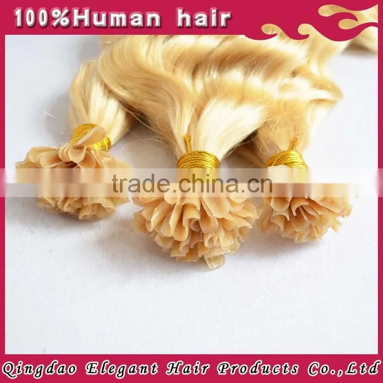 5a grade blonde 1g per strand 100% cheap remy u tip hair extension wholesale