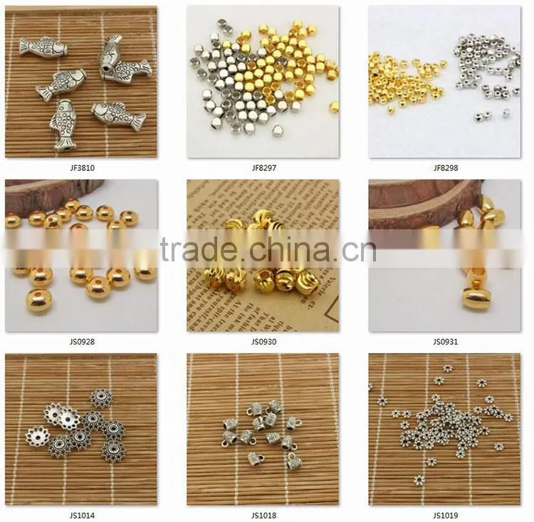 JS1218 Gold silver double disc rondelle spacer Beads,hot bracelet jewelry finding supplies