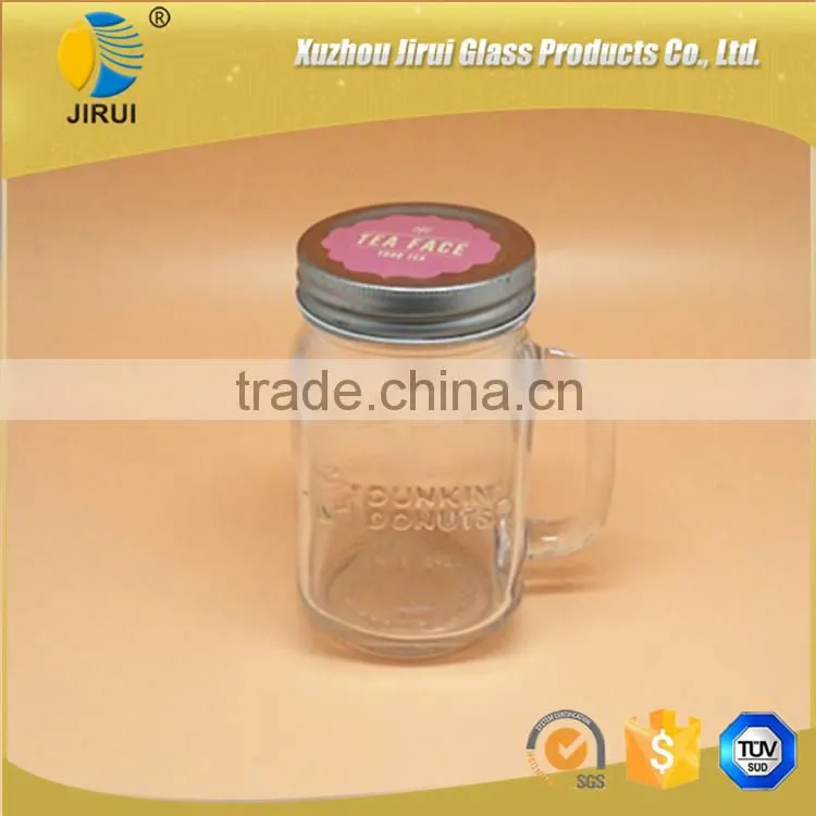 450ml glass mason jar with handle