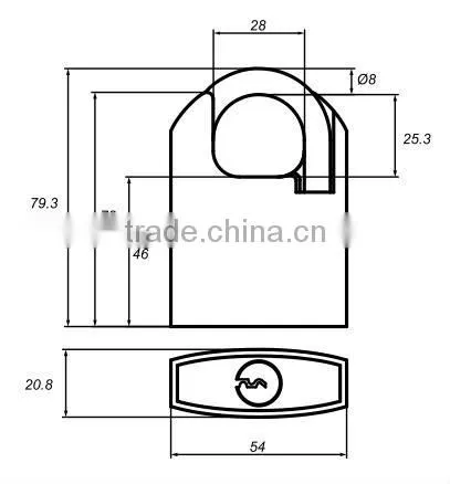 PVC Plastic Shell Shackle Protected Lock Brass Padlock