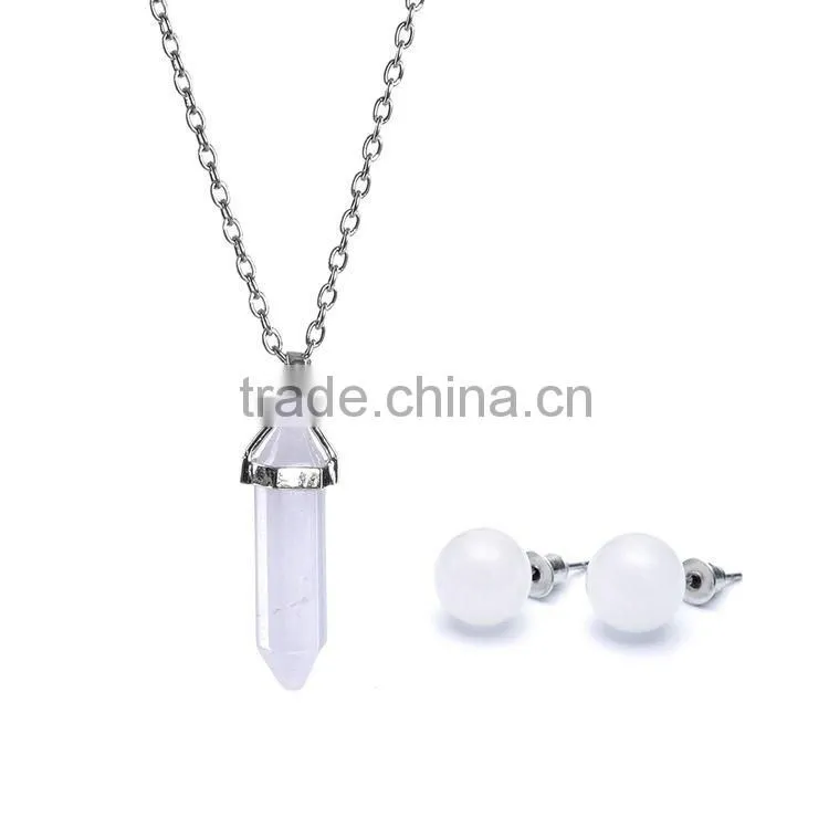 Round Shape Opal Natural Stone Stud Earrings SMJ0159