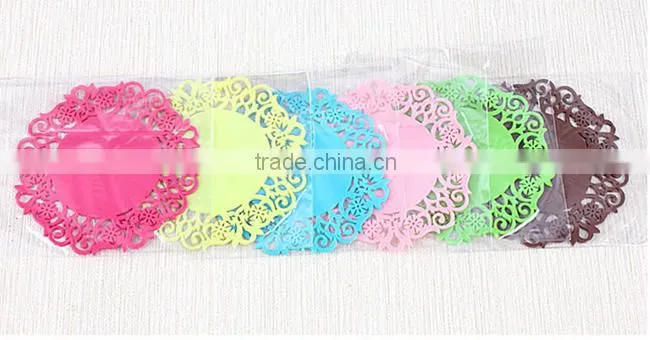 hollow out creative dining table mat silicone cup mat