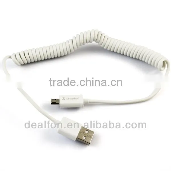USB A Male to Micro USB B 5Pin Male Spring Retractable Cable For Samsung Htc