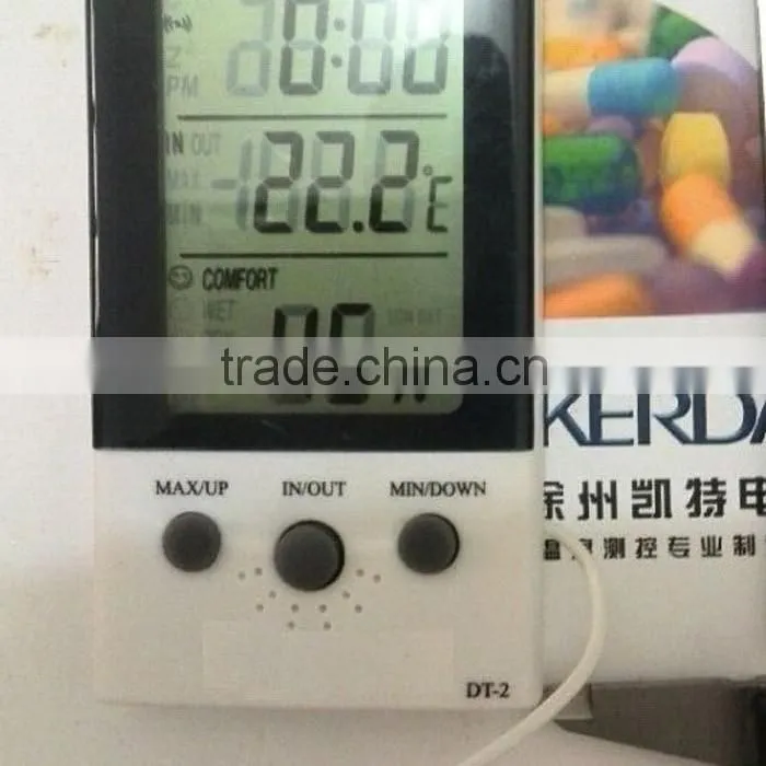 Household Refrigerators Aquarium Outdoor Indoor Digital Thermometer DT-2 Dual Temperature Time and Date Display Hygrometer