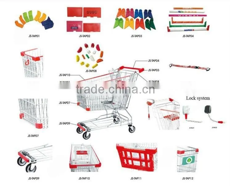 Best Selling Metal used shopping carts sale