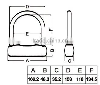 Anti-Universal Burglar Key U Padlock OBL-178 for securing doors