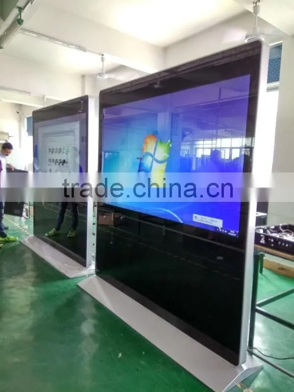 84 inch floor standing horizontal LCD monitor LCD digital signage player advertising player