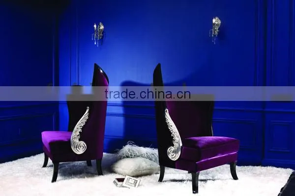 purple romantic silver foil leisure chair / modern high back chair YL-A9025-4