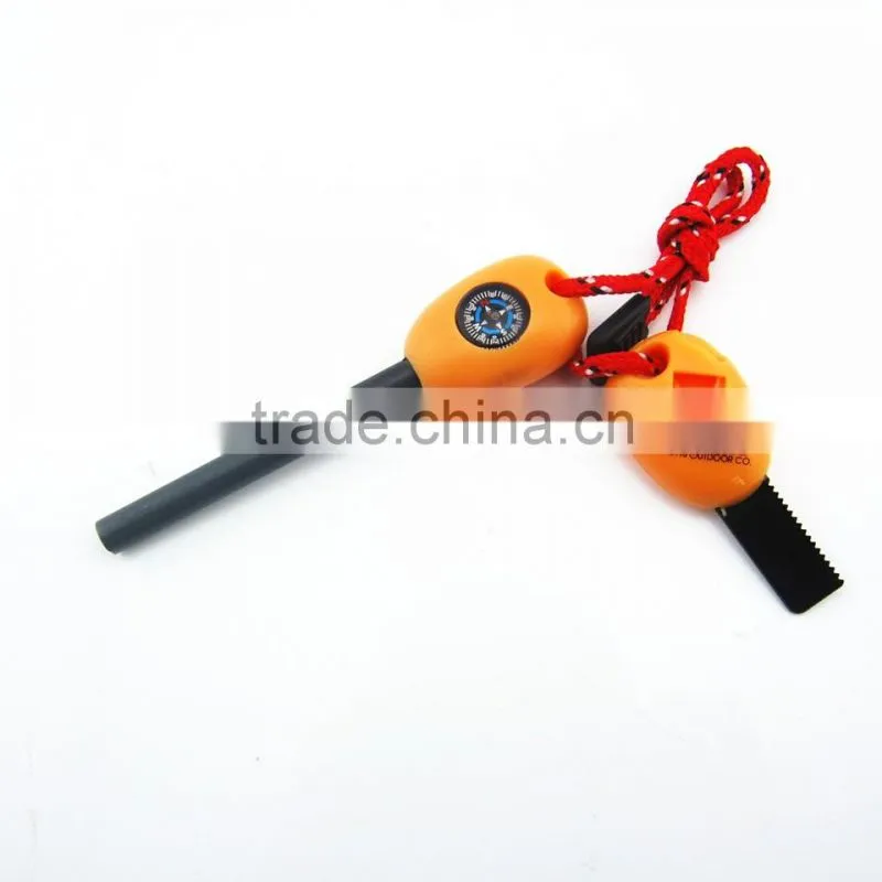 Outdoor Survival Flint Whistle Compass Sa Ruler