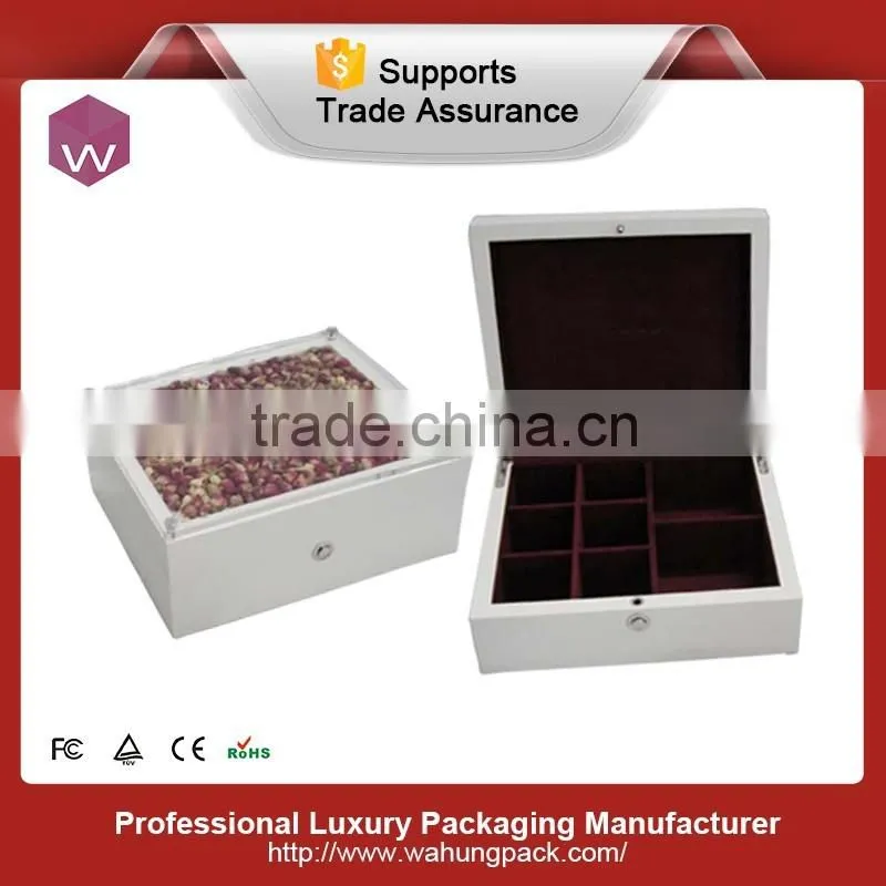 wood tea box with many compartments,tea packaging box