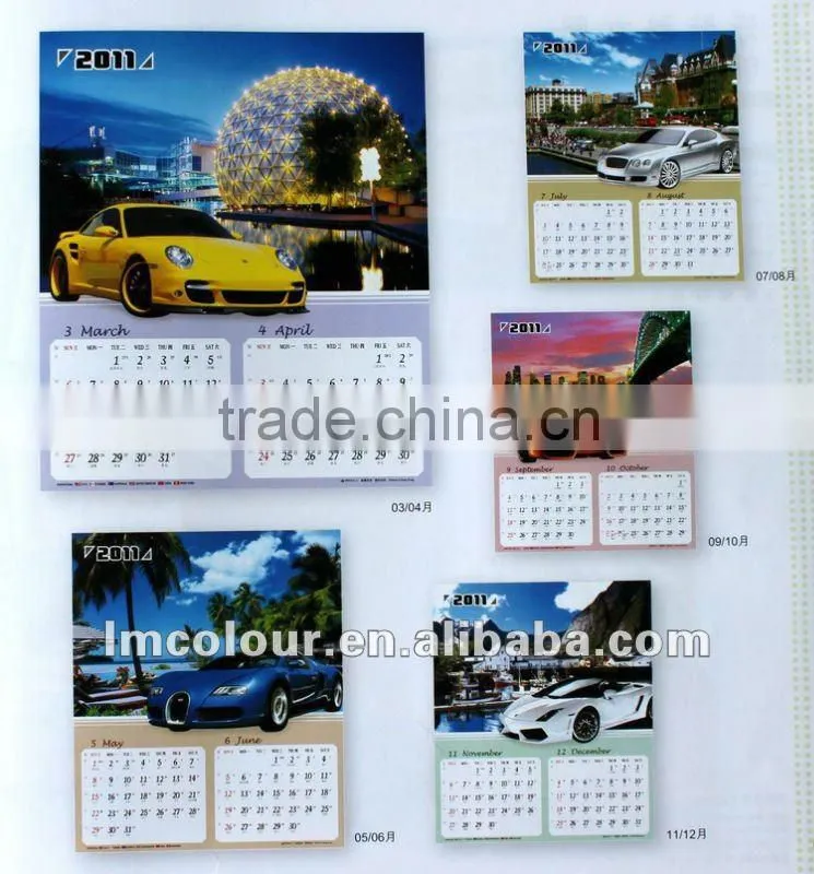 OEM Wall Calendar Printing Service With CMYK