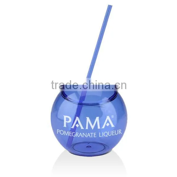 400ml/14oz BPA free ball shaped cup with straw